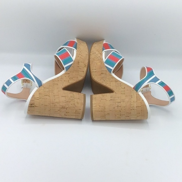 Kate Spade Grace Striped Raffia Platforms Size 9.5B.. - Picture 9 of 16